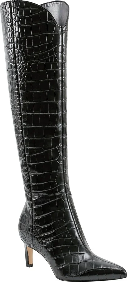 Quinnie Croc Embossed Over the Knee Boot