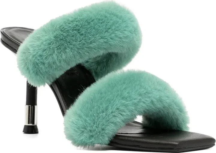 Quisha faux-shearling 90mm sandals - Image 2