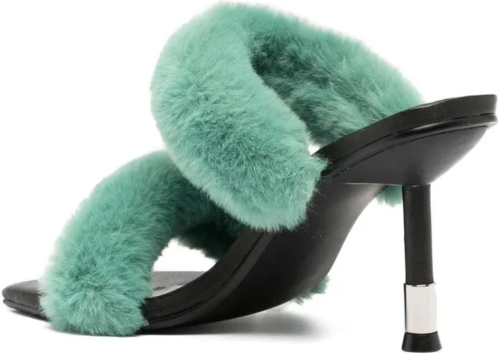 Quisha faux-shearling 90mm sandals - Image 3