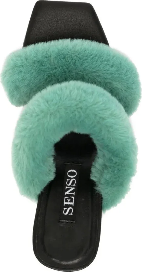 Quisha faux-shearling 90mm sandals - Image 4