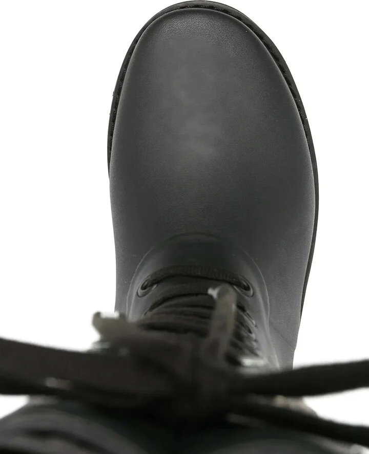 Quote-Motif Lace-Up Riding Boots - Image 4