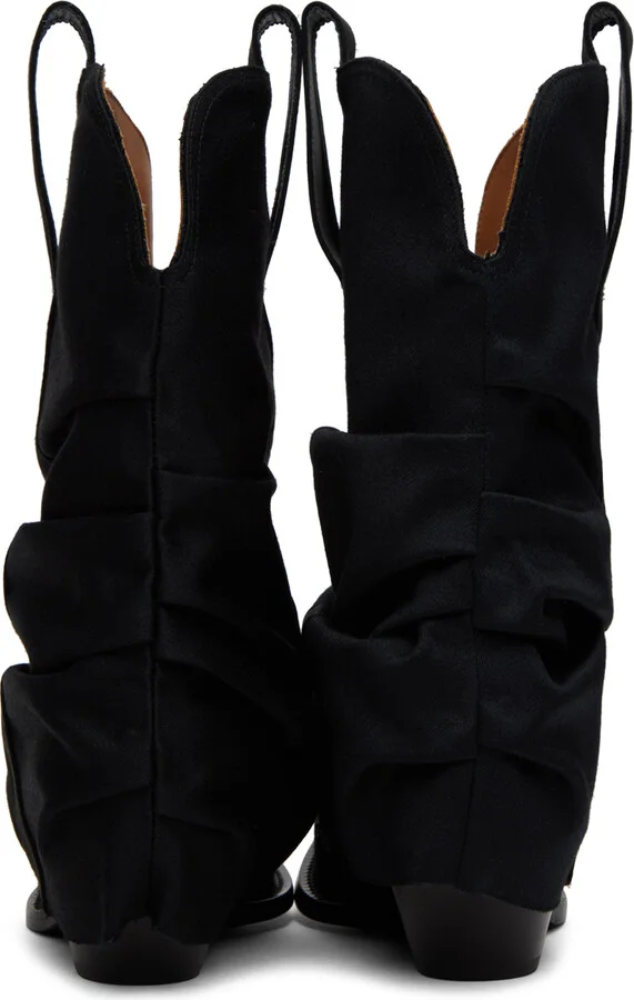 R13 Black Chunky Sleeve Cowboy Boots - Image 2