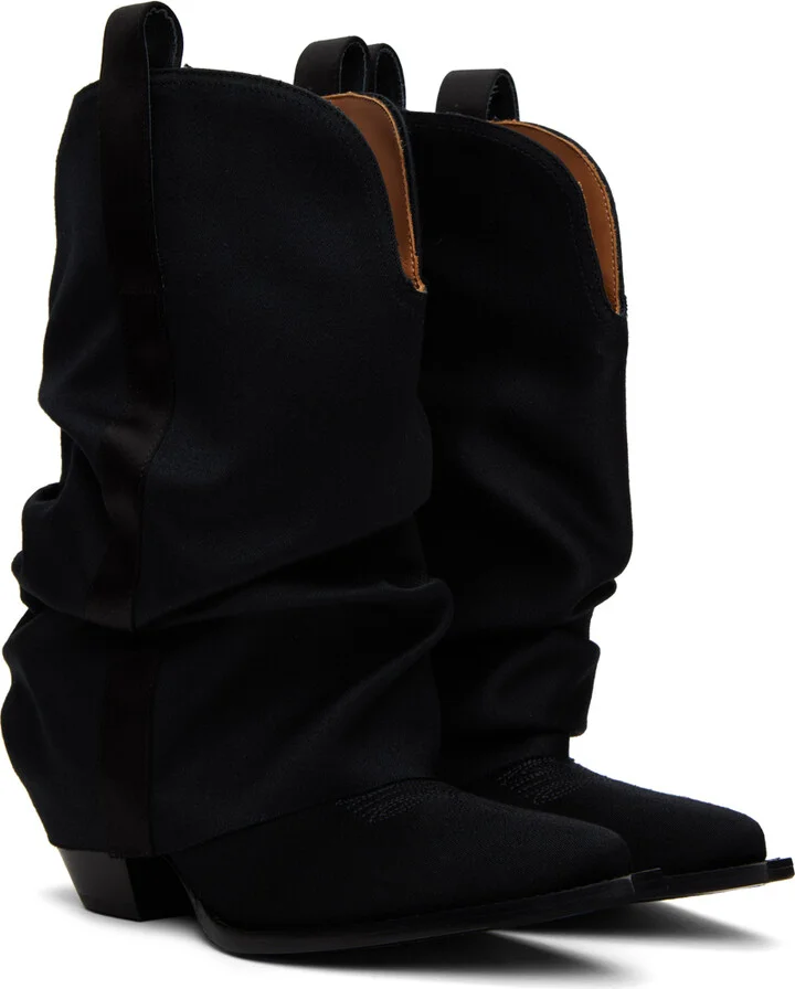 R13 Black Chunky Sleeve Cowboy Boots - Image 4