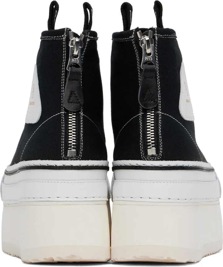 R13 Black Courtney Platform High Top Sneakers - Image 2