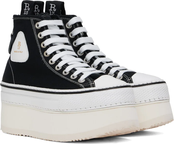R13 Black Courtney Platform High Top Sneakers - Image 4