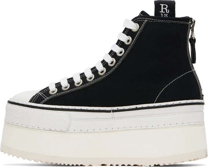 R13 Black Courtney Platform High Top Sneakers - Image 3