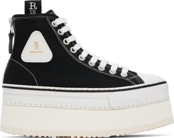 R13 Black Courtney Platform High Top Sneakers