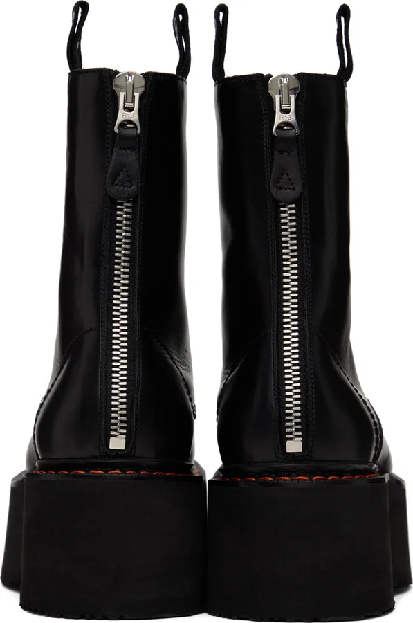 R13 Black Double Stack Boots - Image 2