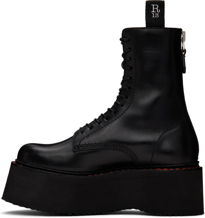R13 Black Double Stack Boots - Image 3
