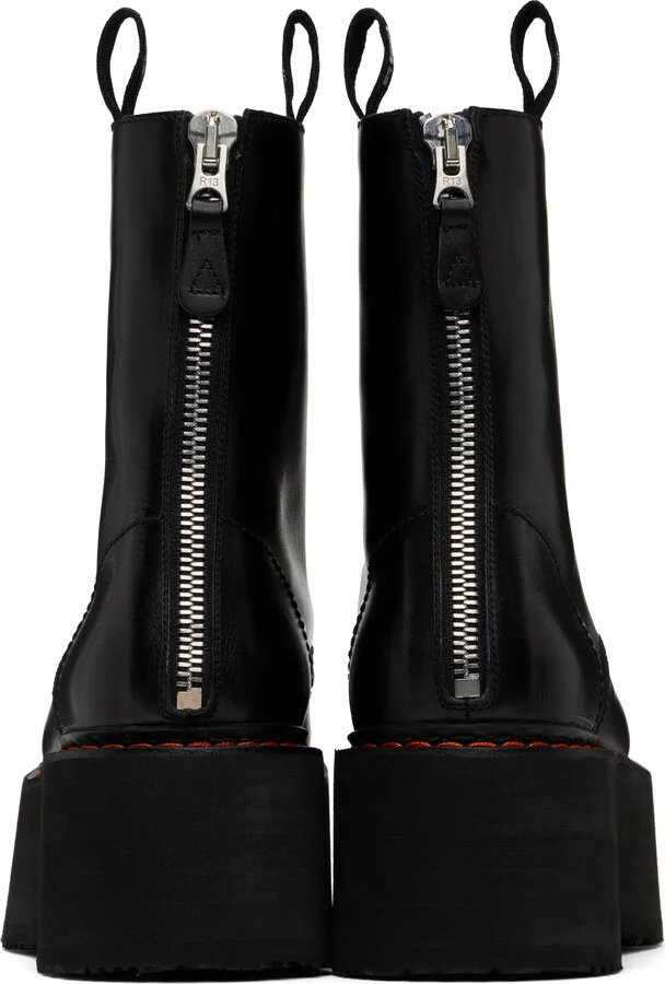 R13 Black Double Stack Boots - Image 2