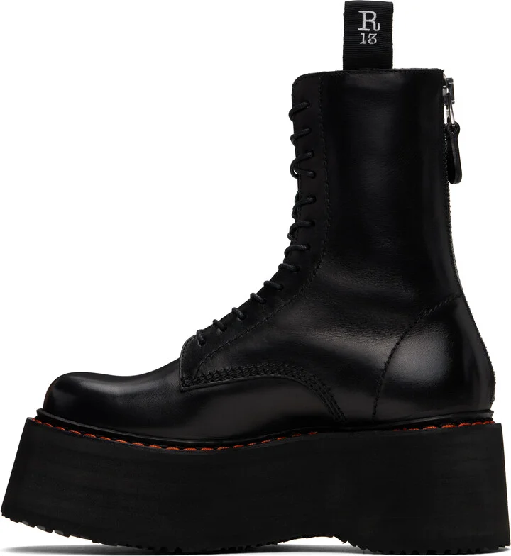 R13 Black Double Stack Boots - Image 3