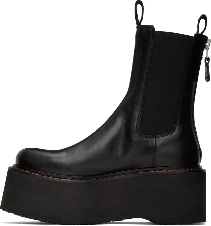 R13 Black Double Stack Boots - Image 3
