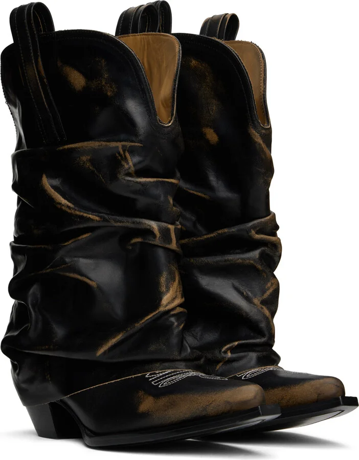 R13 Black Low Rider Cowboy Boots - Image 4