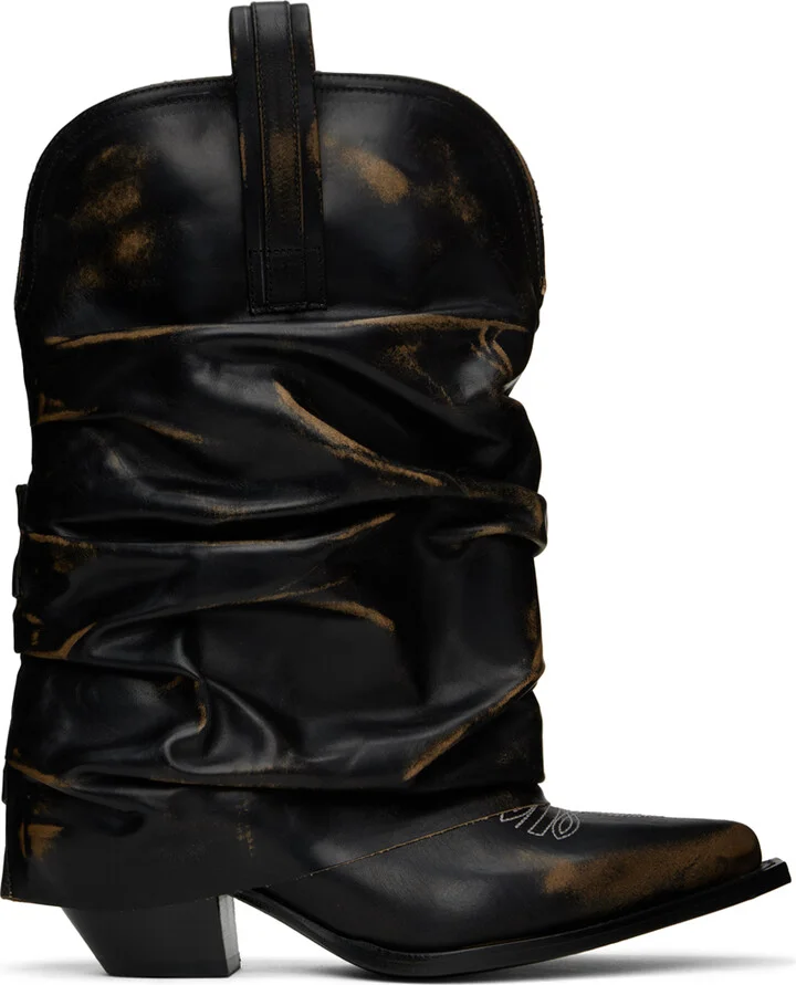 R13 Black Low Rider Cowboy Boots