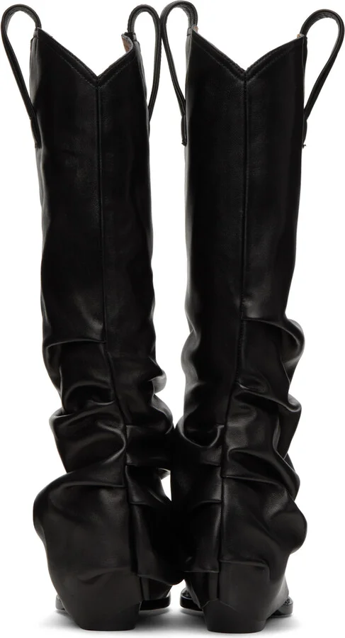 R13 Black Mid Cowboy Sleeve Boots - Image 2