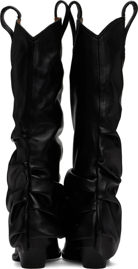 R13 Black Mid Cowboy Sleeve Boots - Image 2
