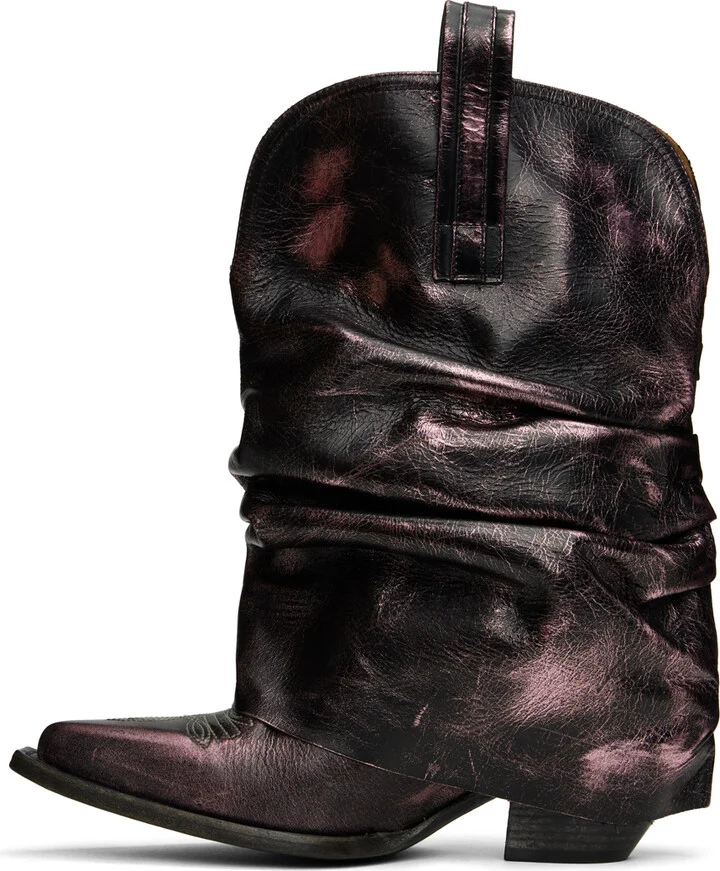 R13 Black & Pink Low Rider Cowboy Boots - Image 3