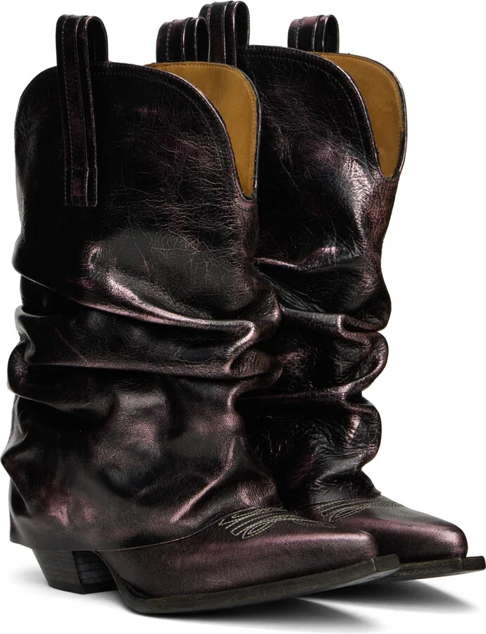 R13 Black & Pink Low Rider Cowboy Boots - Image 4