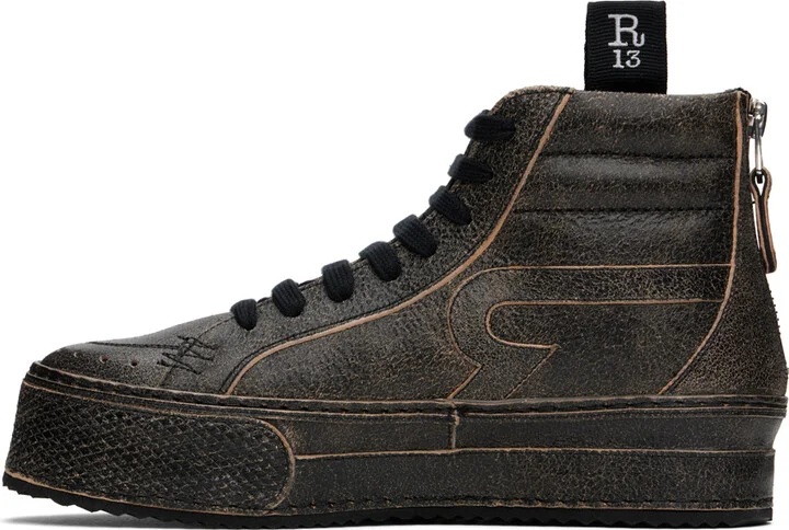 R13 Black Rogue Distressed Sneakers - Image 3