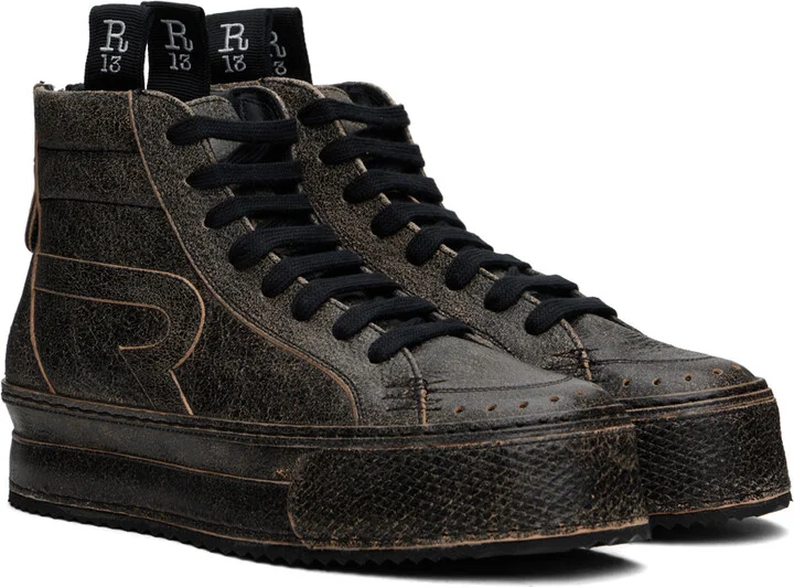 R13 Black Rogue Distressed Sneakers - Image 4