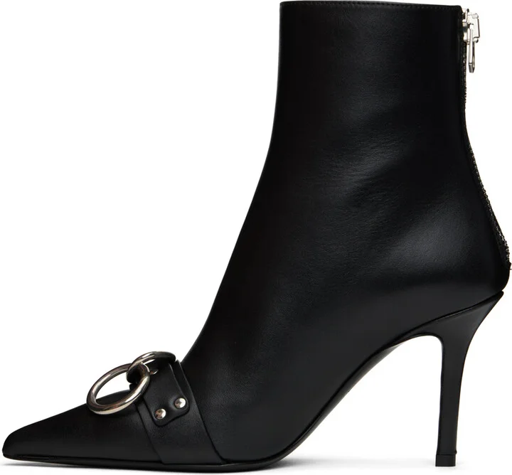R13 Black Sid Heeled Harness Boots - Image 3