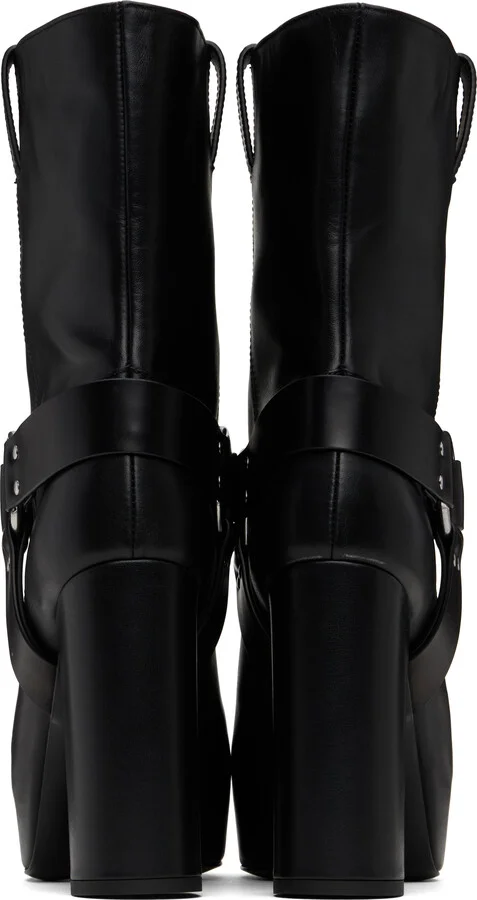 R13 Black Sid Heeled Harness Boots - Image 2