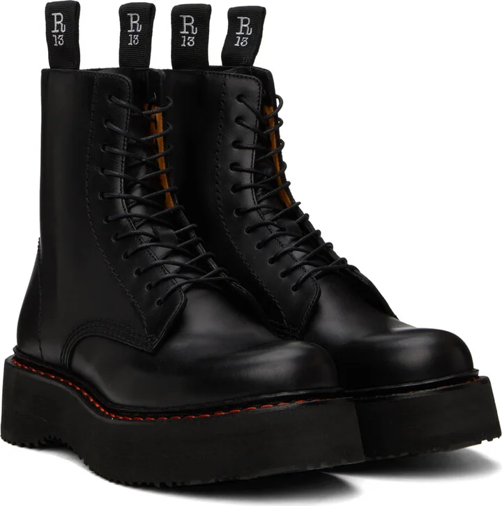 R13 Black Single Stack Boots - Image 4