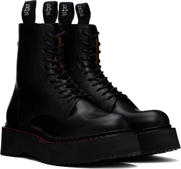 R13 Black Single Stack Boots - Image 4