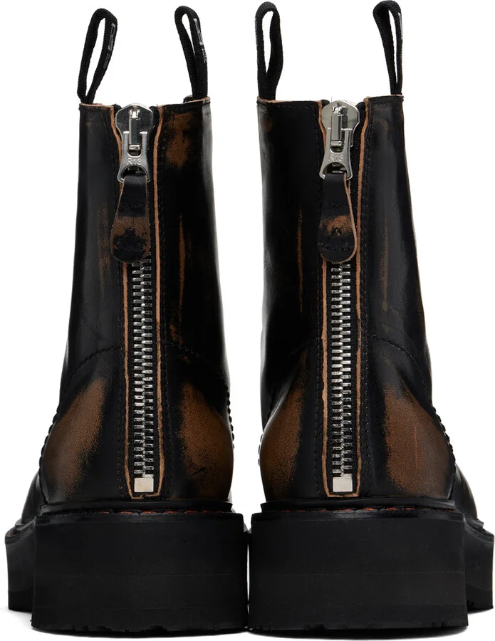 R13 Black Single Stack Boots - Image 2