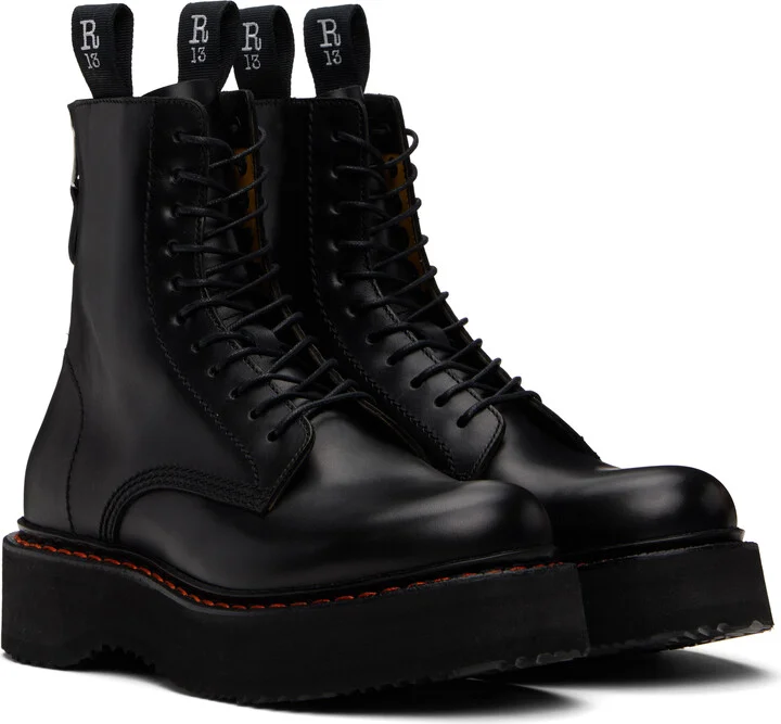 R13 Black Single Stack Boots - Image 4
