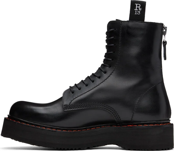 R13 Black Single Stack Boots - Image 3