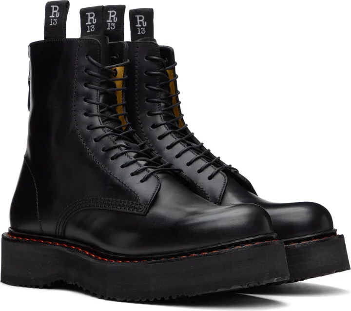 R13 Black Single Stack Boots - Image 4