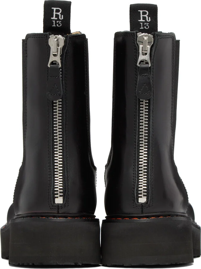 R13 Black SIngle Stack Boots - Image 2