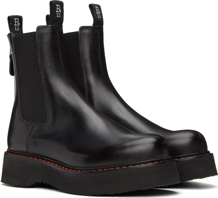 R13 Black SIngle Stack Boots - Image 4
