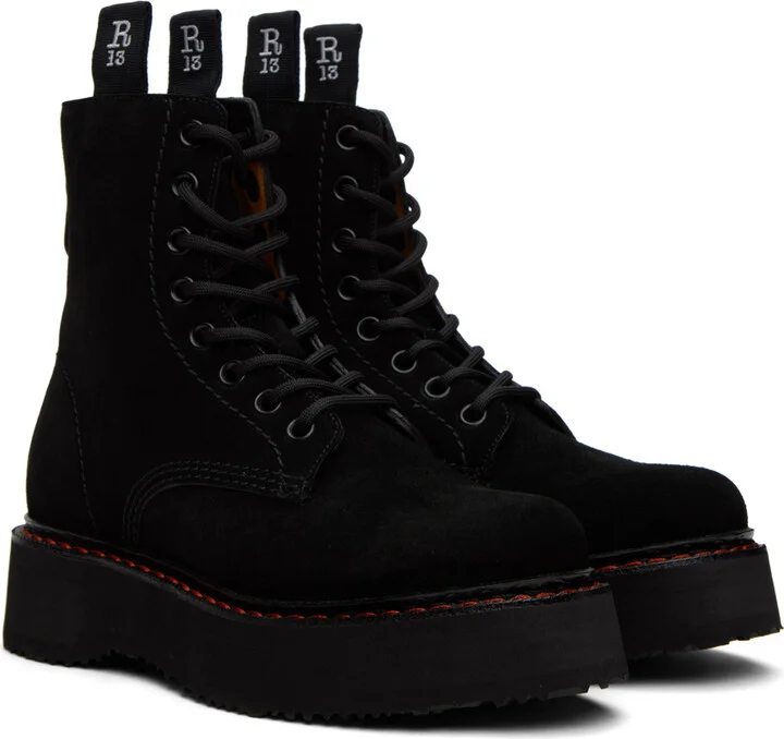 R13 Black Single Stack Boots - Image 4