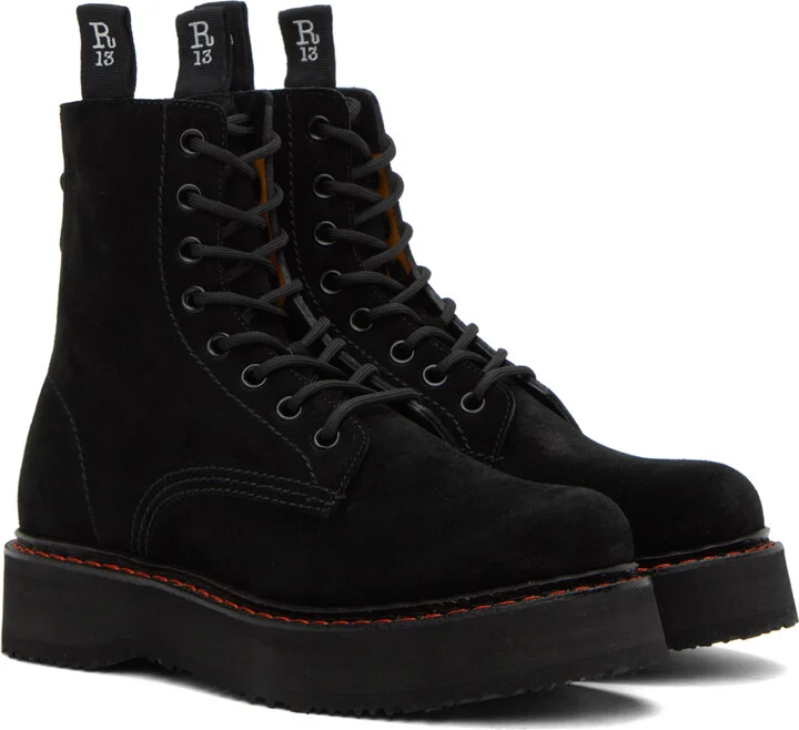 R13 Black Single Stack Boots - Image 4