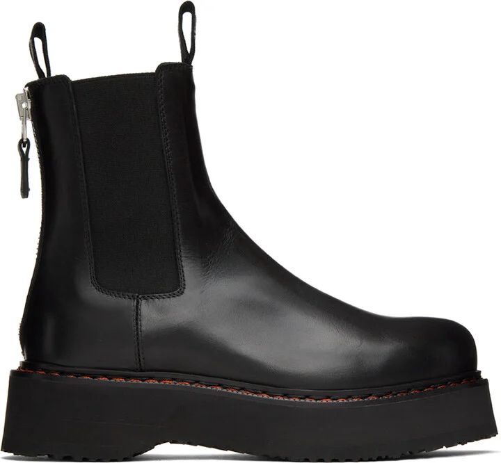 R13 Black SIngle Stack Boots