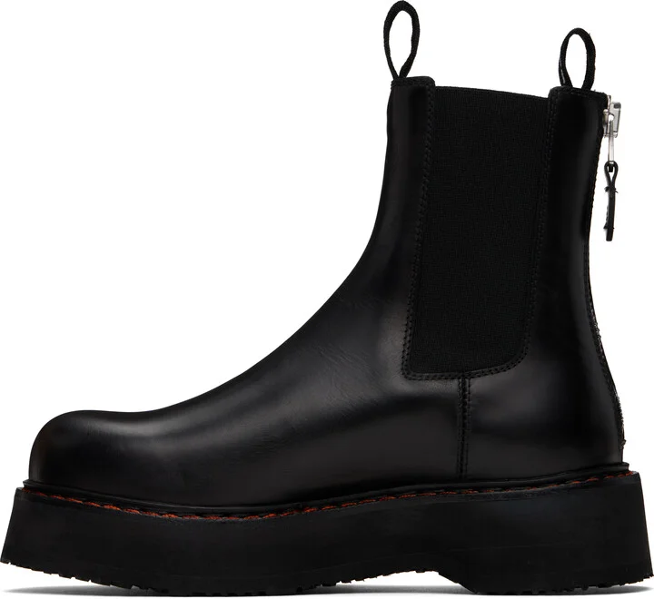R13 Black Single Stack Chelsea Boots - Image 3