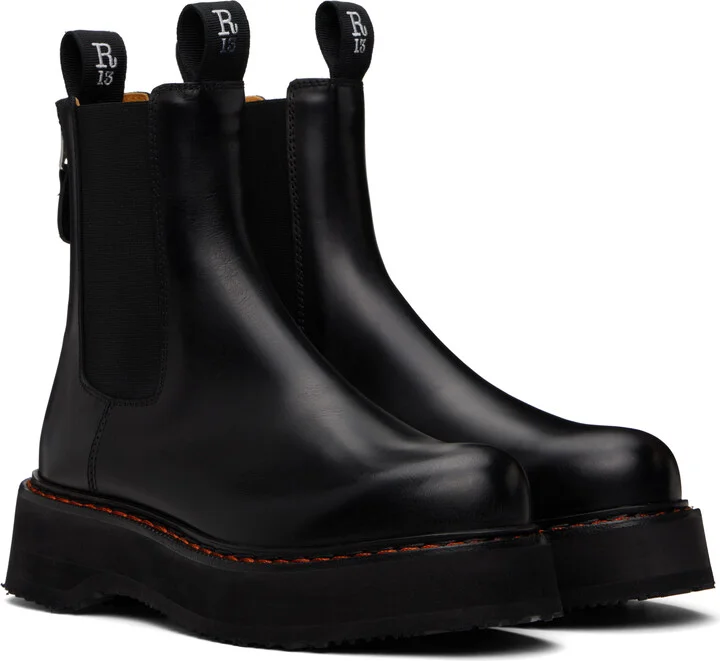 R13 Black Single Stack Chelsea Boots - Image 4
