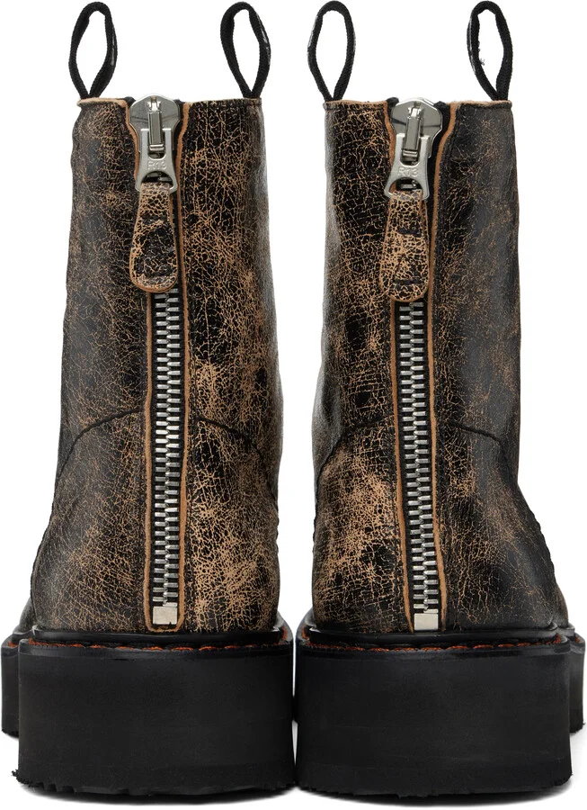 R13 Brown Single Stack Boots - Image 2
