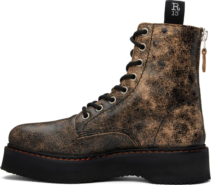 R13 Brown Single Stack Boots - Image 3