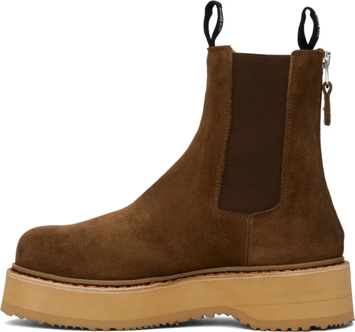 R13 Brown Single Stack Chelsea Boots - Image 3