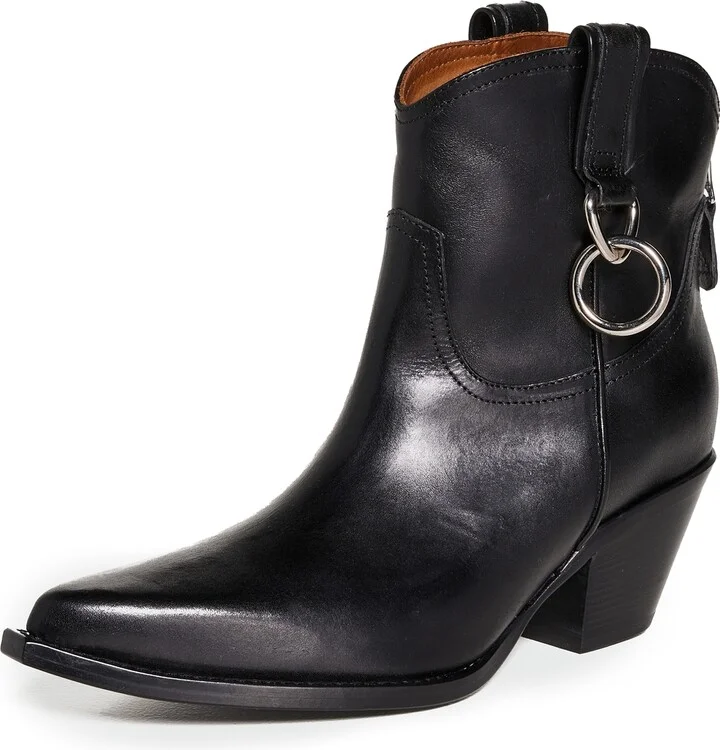 R13 Cowboy Ankle Boots with Ring