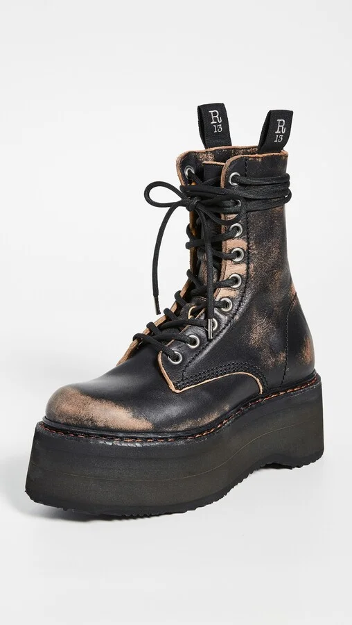 R13 Double Stacked Lace Up Boots - Image 2