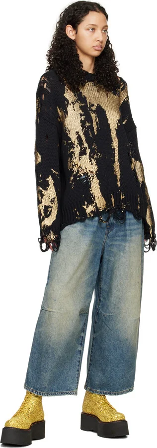 R13 Gold Double Stack Boots - Image 5