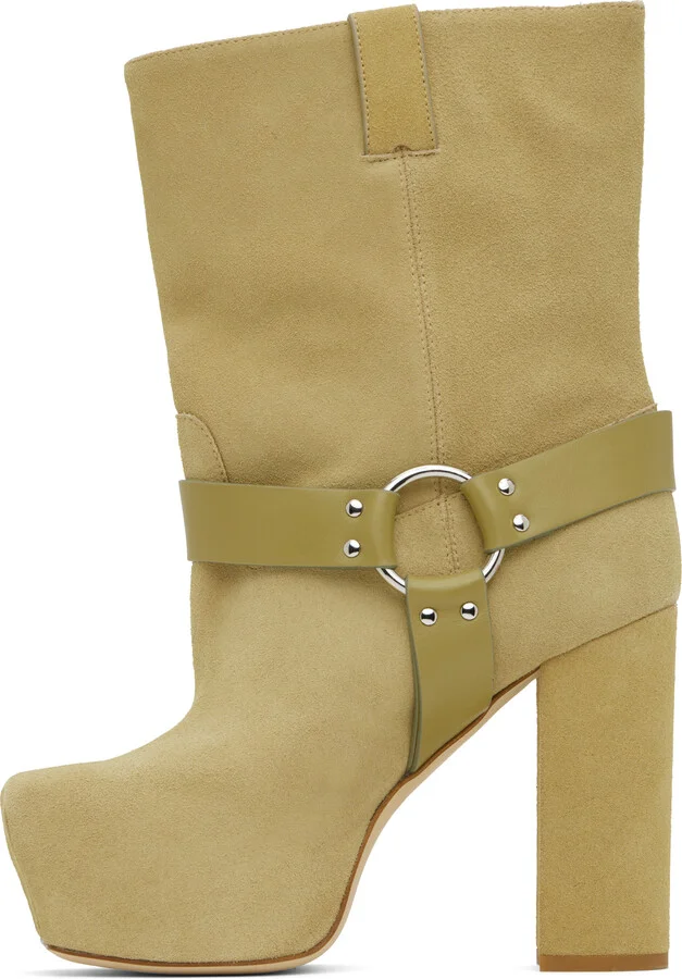 R13 Khaki Sid Heeled Harness Boots - Image 3