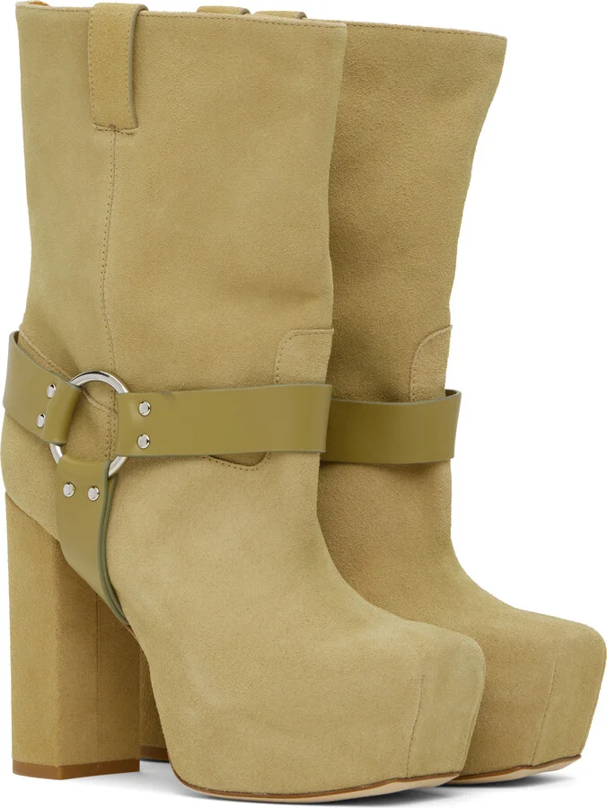 R13 Khaki Sid Heeled Harness Boots - Image 4
