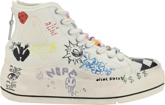 R13 Kurt Printed High Top Sneakers