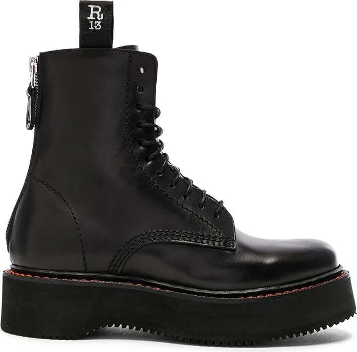 R13 Leather Boots in Black