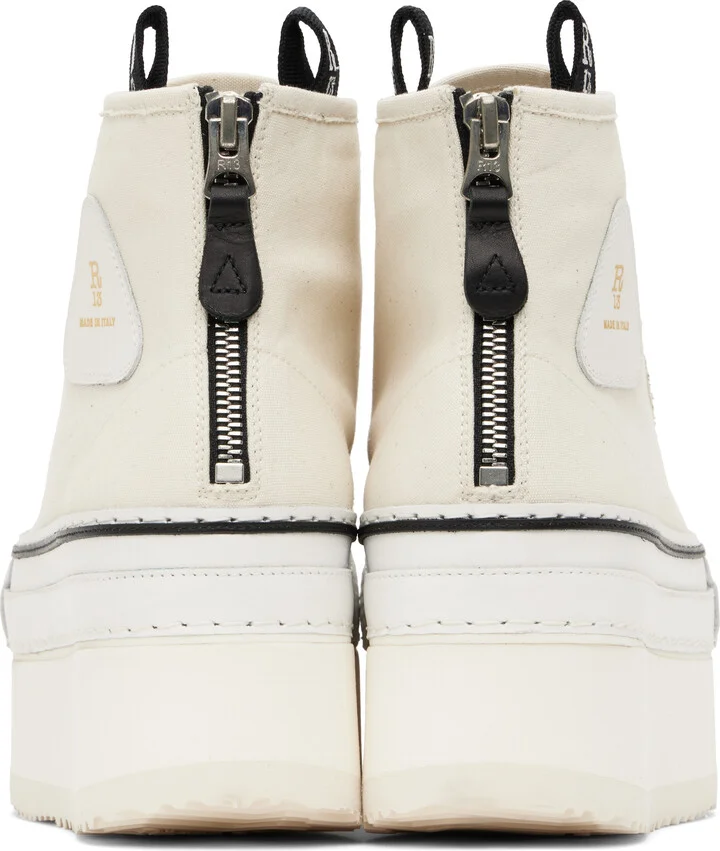 R13 Off-White Courtney Platform High Top Sneakers - Image 2
